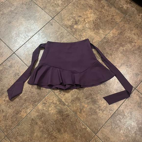 Zara Purple Tie Skirt‎ Size M - Picture 3 of 9